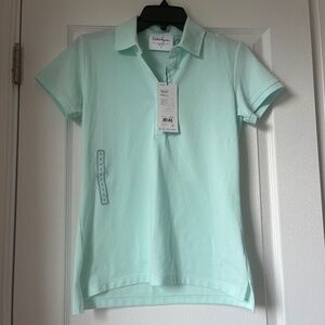 New Women’s Walter Hagen Clubhouse Polo Celestial Mint Size S
